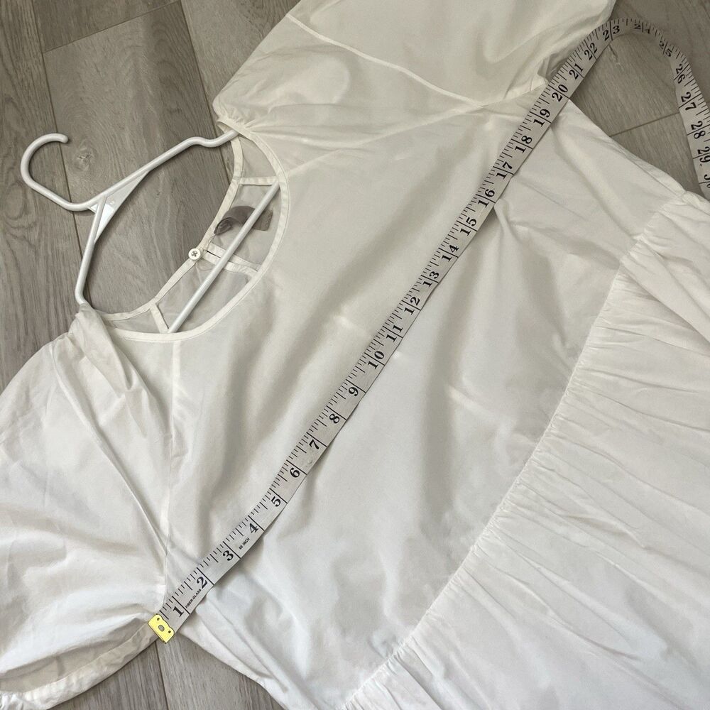 Everlane Tiered Dress cotton midi short sleeve womens White size 6 contemporary - Picture 5 of 8